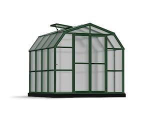 Palram - Canopia Rion Grand Gardener 2 | 8 Ft. x 8 Ft. Greenhouse, Large Clear Twin Wall Polycarbonate Heavy Duty Green House DIY Kit for Garden, Plants, Walk-in for Outdoors with Window Vent (Green)