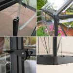 Palram - Canopia Harmony 6 x 8 ft. DIY Greenhouse Kit, Gray Frame Clear Panel Polycarbonate Greenhouse with Roof Vent, Walk-in Green House for Outside Garden Backyard