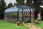 Palram - Canopia Rion Prestige 8 Ft. x 16 Ft. Greenhouse, Large Clear Twin Wall Polycarbonate Heavy Duty Green House DIY Kit for Walk-in for Outdoors with Window Vent (Green w/ Clear Walls)