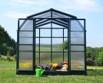 Palram - Canopia Rion Grand Gardener 2 | 8 Ft. x 8 Ft. Greenhouse, Large Clear Twin Wall Polycarbonate Heavy Duty Green House DIY Kit for Garden, Plants, Walk-in for Outdoors with Window Vent (Green)