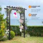 VINGLI Black Garden Arbor and Wedding Arch