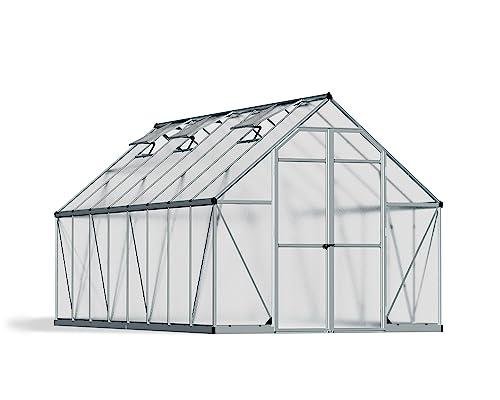Palram - Canopia Essence 8 Ft. x 16 Ft. Greenhouse Kit, UV Protected DIY Walk in Green House Heavy Duty 4mm Twin Panel Polycarbonate Panels and Aluminum Frame for for Outdoor, Gardening, Backyard