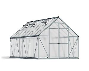 Palram - Canopia Essence 8 Ft. x 16 Ft. Greenhouse Kit, UV Protected DIY Walk in Green House Heavy Duty 4mm Twin Panel Polycarbonate Panels and Aluminum Frame for for Outdoor, Gardening, Backyard