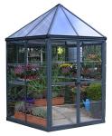 Palram - Canopia Oasis 7 Ft. x 8 Ft. Hexagon Greenhouse Kit Hobby DIY Walk In Green House Heavy Duty Polycarbonate with Aluminium Frame, with Lockable Door and Vent for Garden, Gutter, Backyard