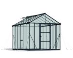Palram - Canopia Glory 8 Ft. x 12 Ft. Greenhouse Kit with 4 Heavy Duty ShelvesHobby DIY Walk In Green House Heavy Duty Polycarbonate with Aluminium Frame, with Lockable Door and Vent for Garden (Gray)