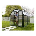 Palram - Canopia Rion EcoGrow 2 | 6 Ft. x 12 Ft. Greenhouse, Large Twin Wall Polycarbonate Heavy Duty Green House DIY Kit for Garden, Yard, Plants, Walk-in for Outdoors with Window Vent (Green)