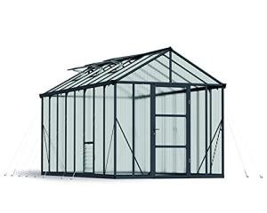 Palram - Canopia Glory 8 Ft. x 16 Ft. Greenhouse Kit with 4 Heavy Duty ShelvesHobby DIY Walk In Green House Heavy Duty Polycarbonate with Aluminium Frame, with Lockable Door and Vent for Garden (Gray)
