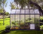 Palram - Canopia Glory 8 Ft. x 12 Ft. Greenhouse Kit with 4 Heavy Duty ShelvesHobby DIY Walk In Green House Heavy Duty Polycarbonate with Aluminium Frame, with Lockable Door and Vent for Garden (Gray)