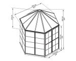 Palram - Canopia Oasis 7 Ft. x 8 Ft. Hexagon Greenhouse Kit Hobby DIY Walk In Green House Heavy Duty Polycarbonate with Aluminium Frame, with Lockable Door and Vent for Garden, Gutter, Backyard