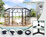 Jocisland 12x10x8 FT Hexagonal Greenhouse for Outdoors, Quick-Connectors, Aluminum Frame with 2 Vents, 2 Swing Doors, and Walk-in Design for Garden or Backyard, Black