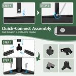 Jocisland 6x16Ft Polycarbonate Greenhouses for Outdoors, 2 Top-Opening Windows, Swing Doors, Aluminum Walk-in Heavy Duty for Outdoor Use, Backyard Garden, Black