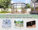 Jocisland 12x10x8 FT Hexagonal Greenhouse for Outdoors, Quick-Connectors, Aluminum Frame with 2 Vents, 2 Swing Doors, and Walk-in Design for Garden or Backyard, Black