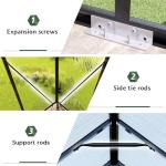 Jocisland 6x16Ft Polycarbonate Greenhouses for Outdoors, 2 Top-Opening Windows, Swing Doors, Aluminum Walk-in Heavy Duty for Outdoor Use, Backyard Garden, Black