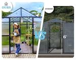 Jocisland 8x12x7.5 FT Greenhouse - Outdoor Aluminum Polycarbonate Greenhouse with Ventilation and Rain Gutter, 4 Swing Doors with Hook, Walk in Greenhouse for Outdoors Backyard Garden, Black