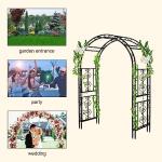 Teabelle Black Metal Garden Arbor for Climbing Plants