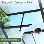 Jocisland 6x16Ft Polycarbonate Greenhouses for Outdoors, 2 Top-Opening Windows, Swing Doors, Aluminum Walk-in Heavy Duty for Outdoor Use, Backyard Garden, Black