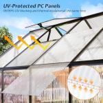 Jocisland 6x16Ft Polycarbonate Greenhouses for Outdoors, 2 Top-Opening Windows, Swing Doors, Aluminum Walk-in Heavy Duty for Outdoor Use, Backyard Garden, Black