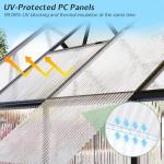 Jocisland 8x12Ft Polycarbonate Greenhouse, Heavy Duty Aluminum Frame with 2 Windows & Swing Doors, Outdoor Garden Greenhouses for Backyard, Black