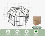 Jocisland 12x10x8 FT Hexagonal Greenhouse for Outdoors, Quick-Connectors, Aluminum Frame with 2 Vents, 2 Swing Doors, and Walk-in Design for Garden or Backyard, Black