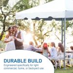 Party Tents Direct 20 x 40 Foot West Coast Frame Tent with Sidewalls, Heavy Duty PVC White Canopy, Outdoor Event Canopy Gazebo for Weddings, Parties, Banquets, and Commercial Use