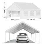 20x20 ft Heavy Duty Party Tent - Outdoor Wedding & Event Canopy with Removable Sidewalls & Waterproof Roof, White Commercial Shelter for Backyard, Reception, Festival