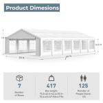 GREEN PARTY 20x40FT Party Tent Heavy Duty, Large Wedding Event Shelters with 7 Carry Bags & Removable Sidewalls, Outdoor Canopy Gazebo Commercial Tents for Parties Carport Camping Garden Patio