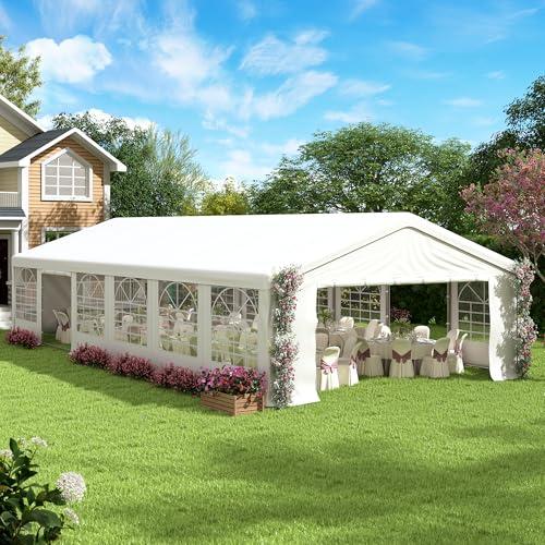 Raysfung 20' x 40' Party Tent Heavy Duty, Wedding Tent with Removable Sidewalls, Outdoor Gazebo Event Shelters Canopy for Birthday Party