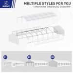 GREEN PARTY 20x40FT Party Tent Heavy Duty, Large Wedding Event Shelters with 7 Carry Bags & Removable Sidewalls, Outdoor Canopy Gazebo Commercial Tents for Parties Carport Camping Garden Patio