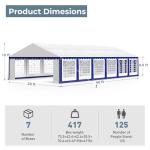 GREEN PARTY 20x40FT Party Tent Heavy Duty, Large Wedding Event Shelters with 7 Carry Bags & Removable Sidewalls, Outdoor Canopy Gazebo Commercial Tents for Parties Carport Camping Garden Patio