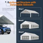 20x40FT Heavy Duty Party Tent with Removable Sidewalls & Carry Bags, Large Wedding Event Shelter Outdoor Canopy Gazebo Commercial Tent for Camping Carport Garden Patio