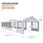 Raysfung 20' x 40' Party Tent Heavy Duty, Wedding Tent with Removable Sidewalls, Outdoor Gazebo Event Shelters Canopy for Birthday Party