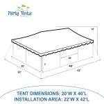 Party Tents Direct 20 x 40 Foot West Coast Frame Tent with Sidewalls, Heavy Duty PVC White Canopy, Outdoor Event Canopy Gazebo for Weddings, Parties, Banquets, and Commercial Use