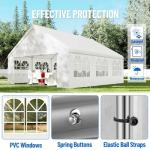 20x20 ft Heavy Duty Party Tent - Outdoor Wedding & Event Canopy with Removable Sidewalls & Waterproof Roof, White Commercial Shelter for Backyard, Reception, Festival
