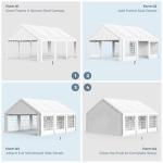 GREEN PARTY 16x20FT Party Tent Heavy Duty, Large Wedding Event Shelters with 3 Carry Bags & Removable Sidewalls, Outdoor Canopy Gazebo Commercial Tent for Carport Camping Garden Patio