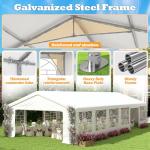 Raysfung 20' x 40' Party Tent Heavy Duty, Wedding Tent with Removable Sidewalls, Outdoor Gazebo Event Shelters Canopy for Birthday Party