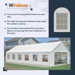 20x40FT Heavy Duty Party Tent with Removable Sidewalls & Carry Bags, Large Wedding Event Shelter Outdoor Canopy Gazebo Commercial Tent for Camping Carport Garden Patio