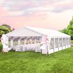 GREEN PARTY 20x40FT Party Tent Heavy Duty, Large Wedding Event Shelters with 7 Carry Bags & Removable Sidewalls, Outdoor Canopy Gazebo Commercial Tents for Parties Carport Camping Garden Patio