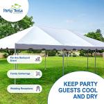 Party Tents Direct 20 x 40 Foot West Coast Frame Tent with Sidewalls, Heavy Duty PVC White Canopy, Outdoor Event Canopy Gazebo for Weddings, Parties, Banquets, and Commercial Use
