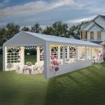 GARTOO 20' x 40' Heavy Duty Party Tent - Outdoor Wedding Gazebo Event Shelter Canopy with Removable Sidewall & 4 Sand Bags for Outdoor Event, Wedding, Birthday Party