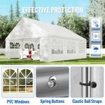 20x20 ft Heavy Duty Party Tent - Outdoor Wedding & Event Canopy with Removable Sidewalls & Waterproof Roof, White Commercial Shelter for Backyard, Reception, Festival