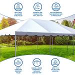 Party Tents Direct 20 x 40 Foot West Coast Frame Tent with Sidewalls, Heavy Duty PVC White Canopy, Outdoor Event Canopy Gazebo for Weddings, Parties, Banquets, and Commercial Use
