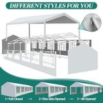GARTOO 20' x 40' Heavy Duty Party Tent - Outdoor Wedding Gazebo Event Shelter Canopy with Removable Sidewall & 4 Sand Bags for Outdoor Event, Wedding, Birthday Party