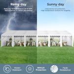 GREEN PARTY 20x40FT Party Tent Heavy Duty, Large Wedding Event Shelters with 7 Carry Bags & Removable Sidewalls, Outdoor Canopy Gazebo Commercial Tents for Parties Carport Camping Garden Patio