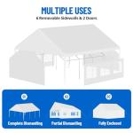 20x20 ft Heavy Duty Party Tent - Outdoor Wedding & Event Canopy with Removable Sidewalls & Waterproof Roof, White Commercial Shelter for Backyard, Reception, Festival