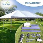 Party Tents Direct 20 x 40 Foot West Coast Frame Tent with Sidewalls, Heavy Duty PVC White Canopy, Outdoor Event Canopy Gazebo for Weddings, Parties, Banquets, and Commercial Use