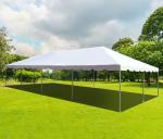 Party Tents Direct 20 x 40 Foot West Coast Frame Tent with Sidewalls, Heavy Duty PVC White Canopy, Outdoor Event Canopy Gazebo for Weddings, Parties, Banquets, and Commercial Use