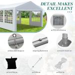 GARTOO 20' x 40' Heavy Duty Party Tent - Outdoor Wedding Gazebo Event Shelter Canopy with Removable Sidewall & 4 Sand Bags for Outdoor Event, Wedding, Birthday Party