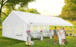 COBIZI 20x40 Party Tent Heavy Duty for Parties, Powder Coating (Better Than Galvanized), Waterproof for Church & Wedding, Large Outdoor Event Gazebo with Removable Sidewall & Built-in Sandbag, White