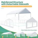 COBIZI Party Tents 20x40 Heavy Duty Waterproof, Tents for Parties with 8 Removable Sidewalls & 4 Built-in Sandbag, Outdoor Wedding Large Tent, UV 50+, White