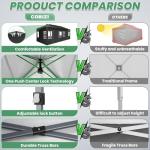 COBIZI 10x20 Pop Up Canopy Tent with 6 Removable Sidewalls, One Push Party Tent Outdoor Waterproof Event Canopy with Air Vent for Parties Commercial Wedding, 3 Height, Carry Bag, Sandbag, Black